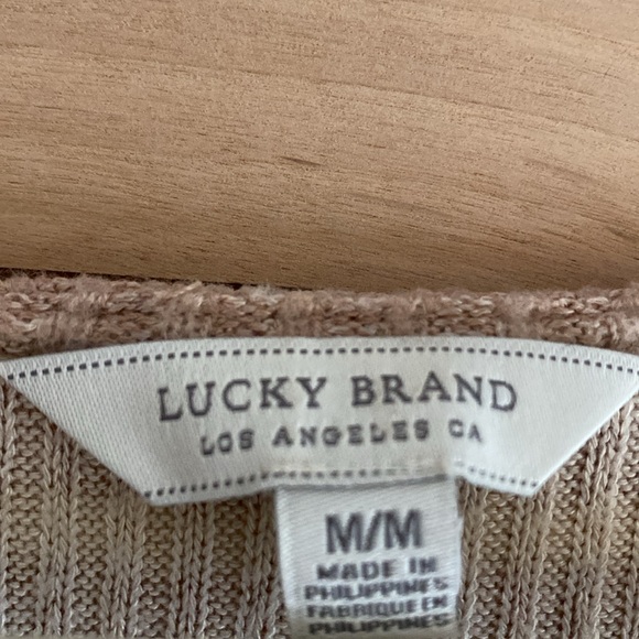 LUCKY BRAND 🍀 lace front striped woven top (M) - Picture 3 of 15
